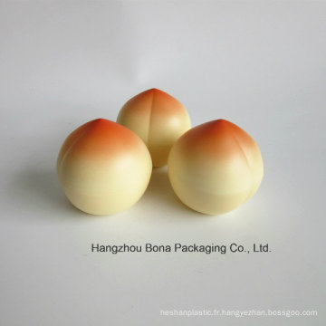 Emballage coloré de luxe de forme de fruit de pot de crème de forme ronde de pêche